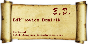 Bánovics Dominik névjegykártya