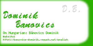 dominik banovics business card